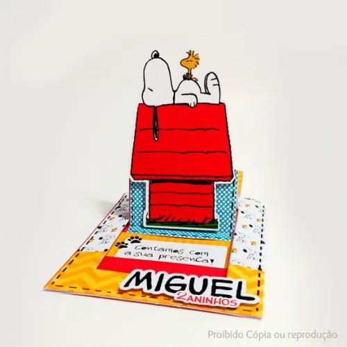 Convite Push Up- Snoopy