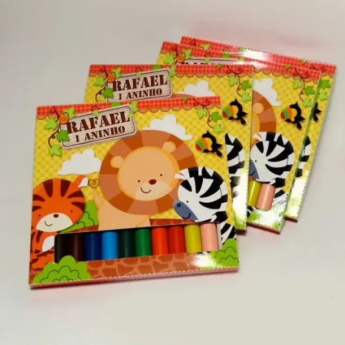 Caixinha de Giz de Cera Safari