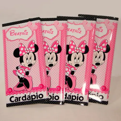 Cardápio Personalizado - Minnie Rosa