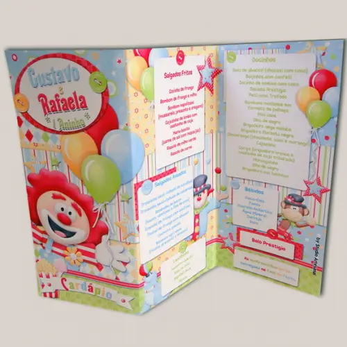 Cardápio Personalizado Circo