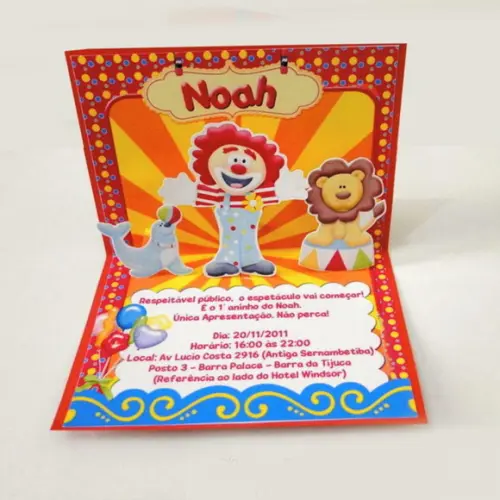 Convite Circo 3d (pop Up)
