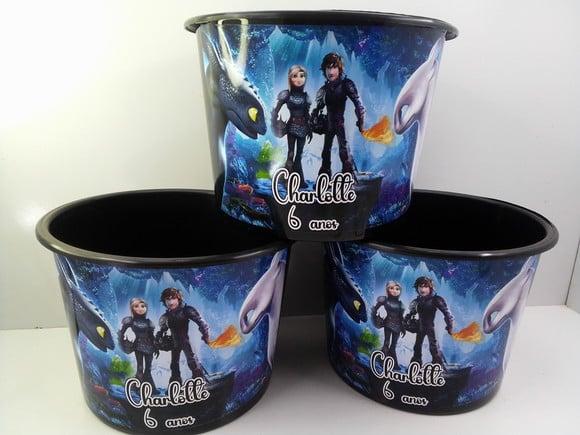 Balde de Pipoca Várias Cores de 1,5l Personalizado