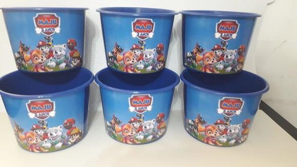 Balde de Pipoca Várias Cores de 1,5l Tema Patrulha Canina