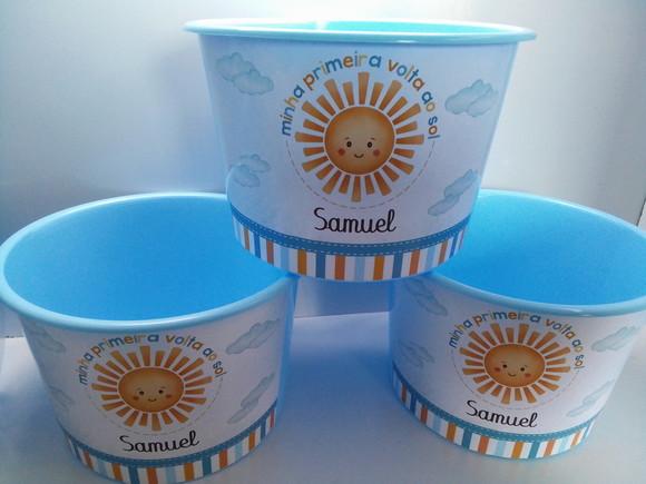 Balde de Pipoca Várias Cores de 1,5l Tema Sol