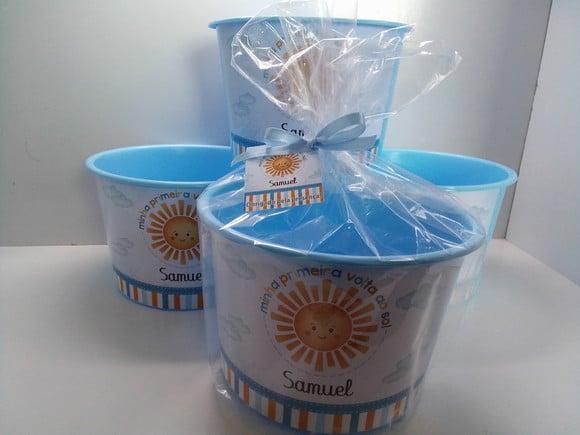 Balde de Pipoca Várias Cores de 1,5l Tema Sol