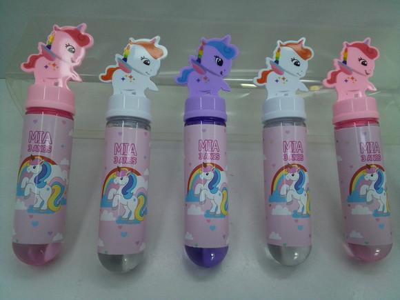 Bolha de Sabão com Líquido Tema Unicornio