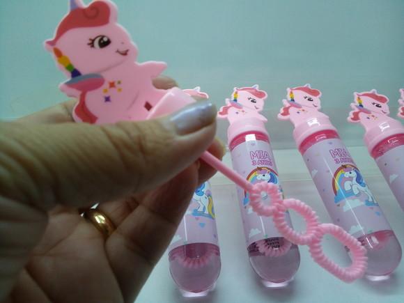 Bolha de Sabão com Líquido Tema Unicornio