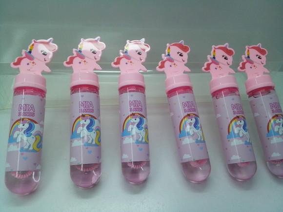 Bolha de Sabão com Líquido Tema Unicornio