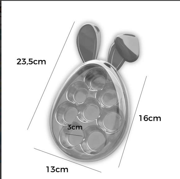 Caixa Acrílica Orelhas de Coelho para 8 Docinhos 23,5x13cm