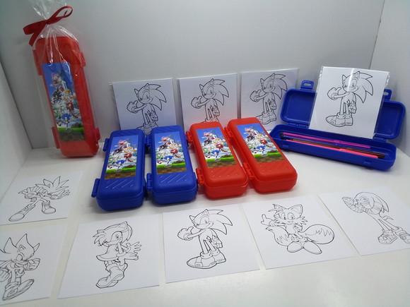 Canetinha Hidrografica com 6 Cores + Desenhos Sonic