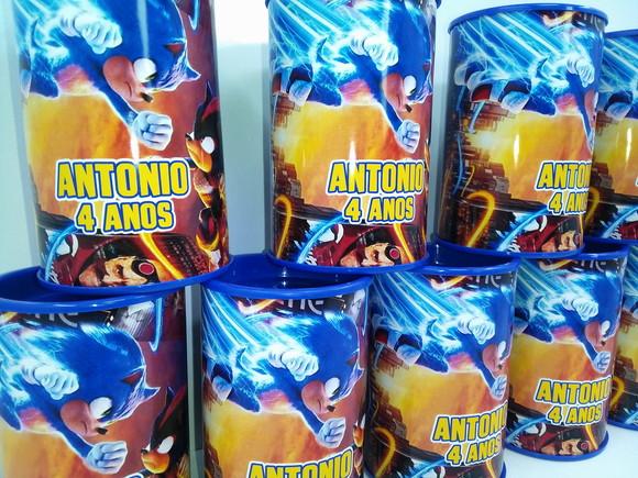 Cofre de Papelão Personalizado Tema Sonic