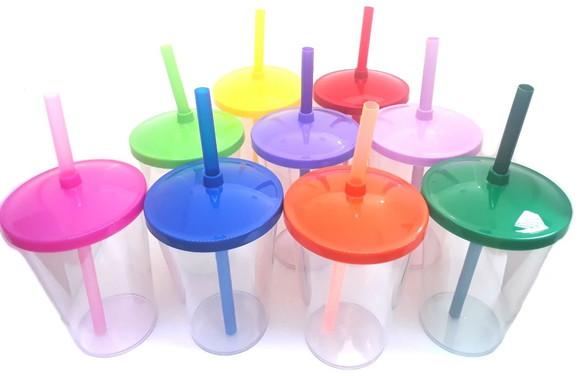 Copo Acrílico Personalizado com Canudo 500ml