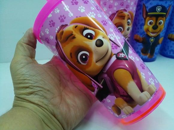 Copo Acrílico Personalizado com Canudo 500ml Mario Bros