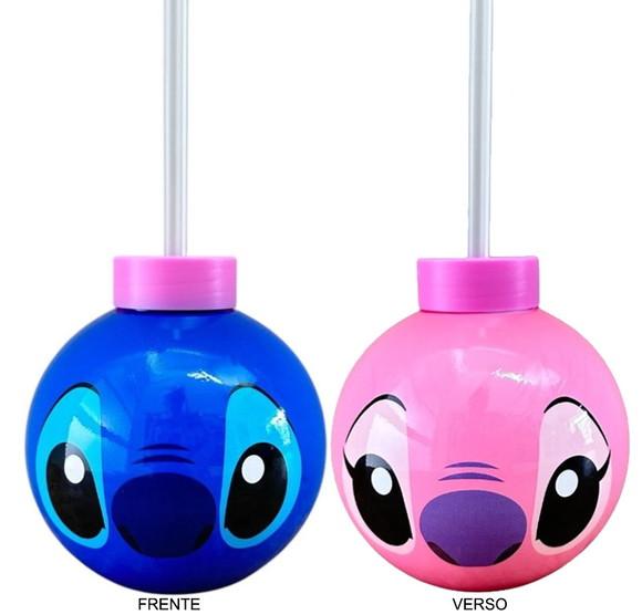 Copo Redondo Stitch com Canudo 450ml