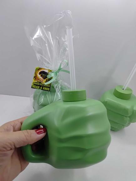Copo Super Mão do Hulk com Canudo 450ml