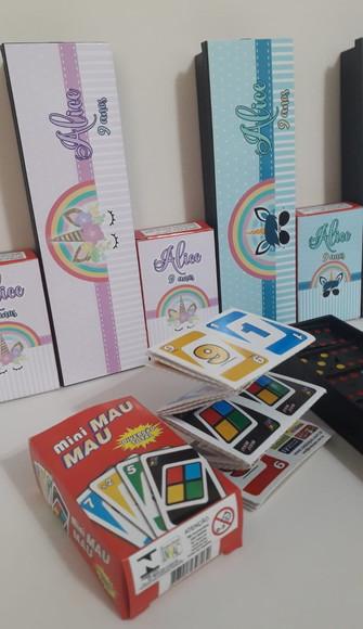 Domino Personalizado + Mini Mau Mau Tema Unicórnio