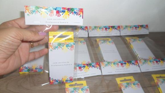 Giz de Cera Personalizado Lembrancinha Professores p/ Alunos