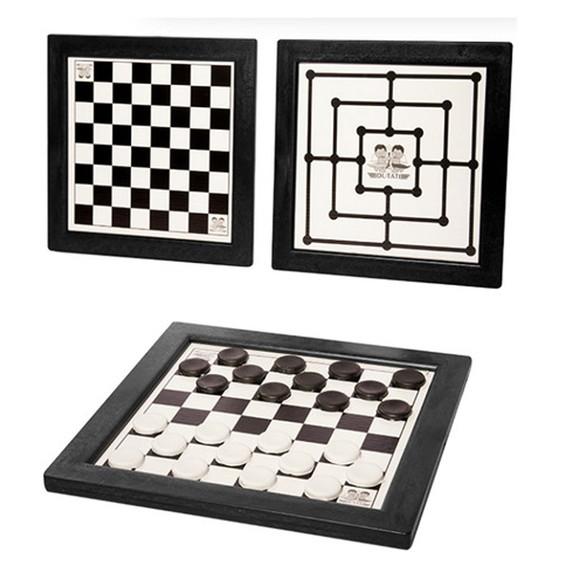 Jogo de Dama-trilha Tabuleiro + Saquinho + Tag + Fita Cetim