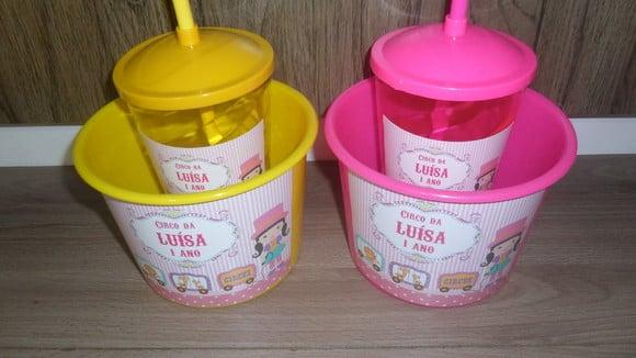 Kit Balde de Pipoca 1,5l + Copo com Tampa e Canudo 500 ml