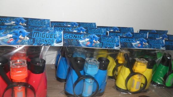 Kit Binoculo + Lanterna + Lupa Personalizado Tema Sonic