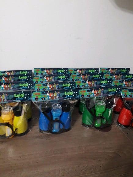 Kit Binoculo + Lanterna Colorida + Lupa Personalizado Scooby