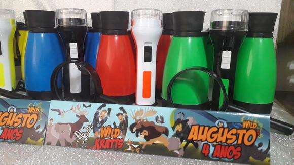 Kit Binoculo + Lanterna Colorida + Lupa Tema Kratts