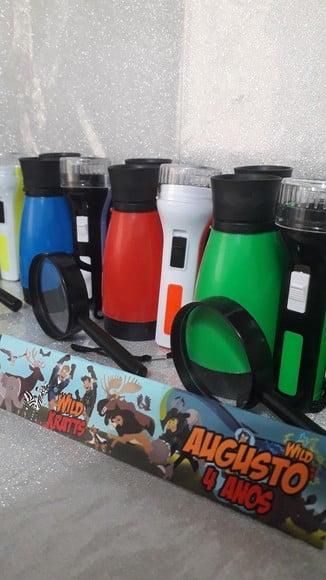 Kit Binoculo + Lanterna Colorida + Lupa Tema Kratts