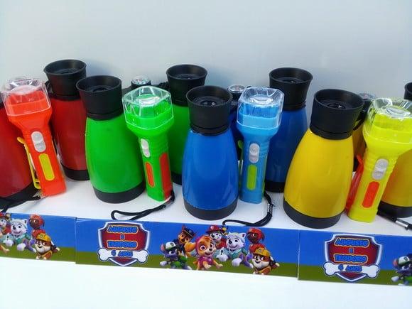 Kit Binoculo + Lanterna Cores Sortidas Tema Patrulha Canina