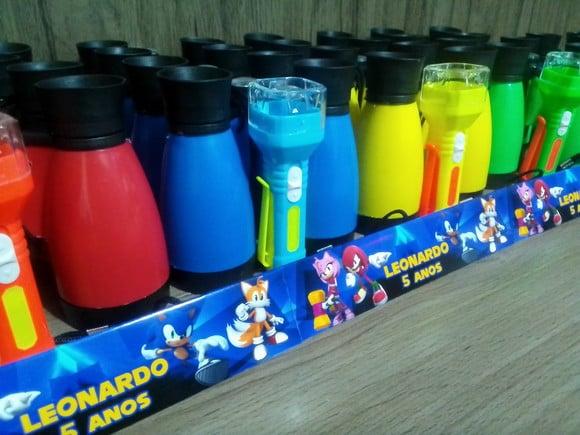 Kit Binoculo + Lanterna Cores Sortidas Tema Sonic