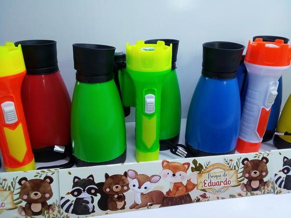 Kit Binoculo + Lanterna Tema Bosque