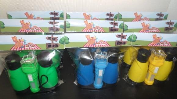 Kit Binoculo + Lanterna Tema Picnic