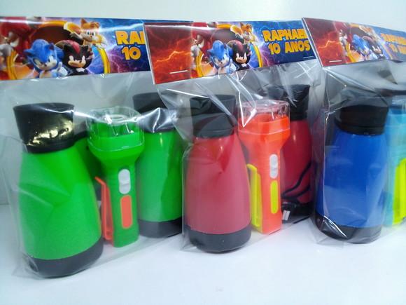 Kit Binoculo + Lanterna Tema Sonic