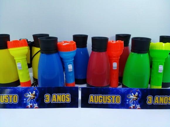 Kit Binoculo + Lanterna Tema Sonic