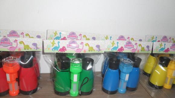 Kit Binoculo e Lanterna Personalizado Dinossauro Menina