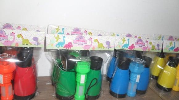 Kit Binoculo e Lanterna Personalizado Dinossauro Menina