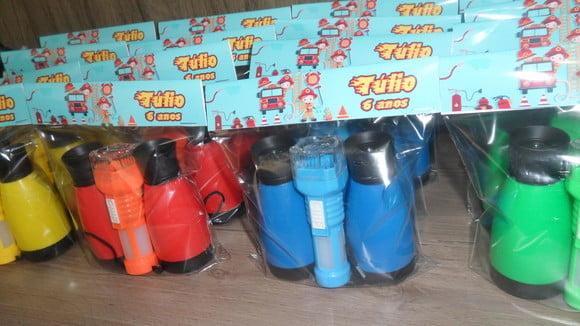 Kit Binoculo e Lanterna Personalizado Tema Bombeiro