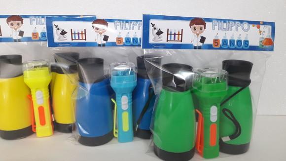 Kit Binoculo e Lanterna Personalizado Tema Cientista