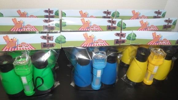 Kit Binoculo e Lanterna Personalizado Tema Picnic
