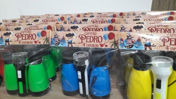 Kit Binoculo e Lanterna Personalizado Tema Pirata