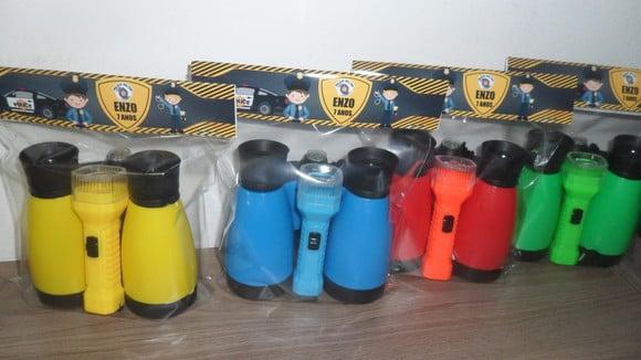Kit Binoculo e Lanterna Personalizado Tema Policia