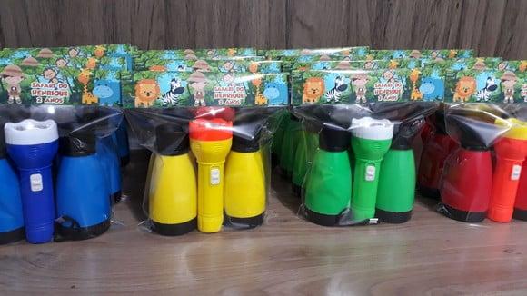 Kit Binoculo e Lanterna Personalizado Tema Safari Baby