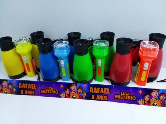 Kit Binoculo e Lanterna Tema Liga Misterio
