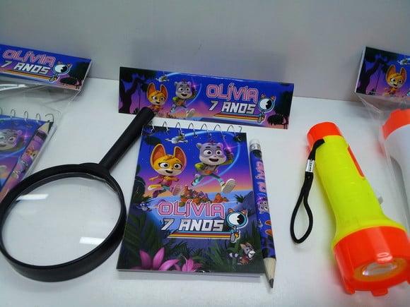 Kit Bloquinho + Mini Lápis + Lanterna + Lupa Detive Labrador