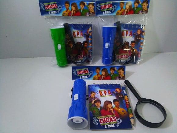 Kit Bloquinho + Mini Lápis + Lanterna + Tema Dpa