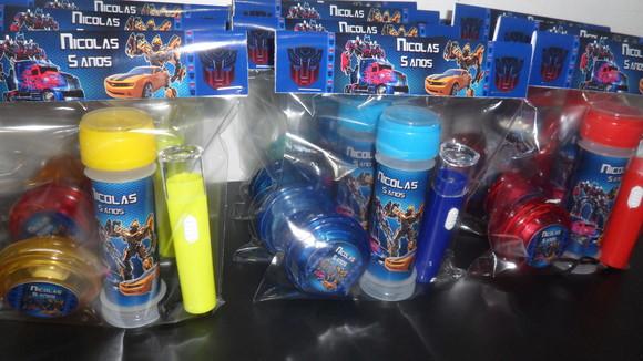 Kit Bolha de Sabão+ Lanternas + Iô Iô Transformers
