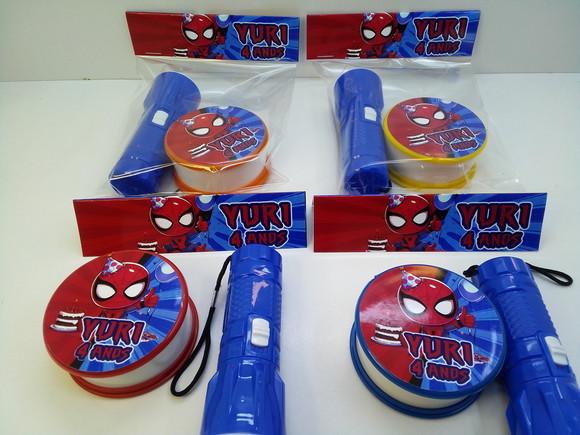 Kit Copo Retrátil + Lanterna Homem Aranha