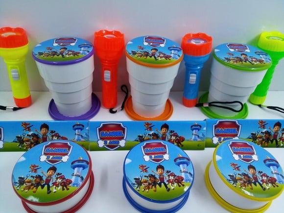 Kit Copo Retrátil + Lanterna Patrulha Canina
