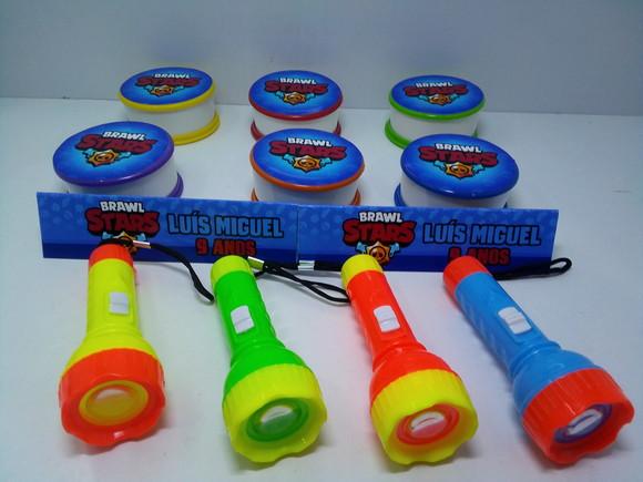 Kit Copo Retrátil + Lanterna Personalizado Brawl Stars