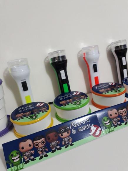 Kit Copo Retrátil + Lanterna Personalizado Caça Fantasma