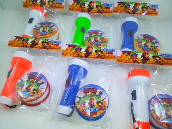 Kit Copo Retrátil + Lanterna Personalizado Brawl Stars